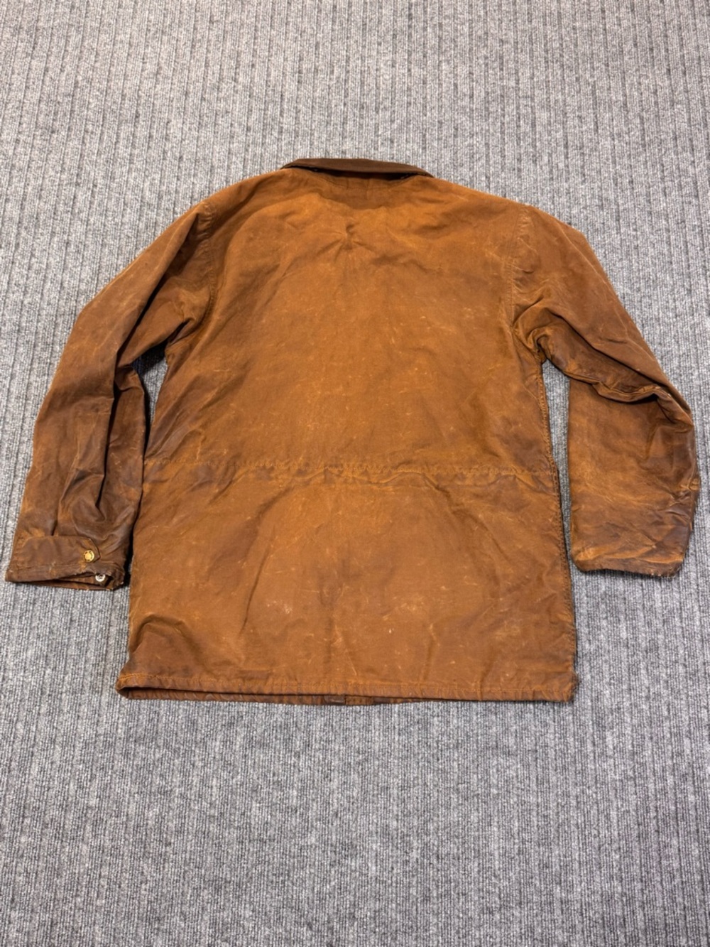 Vtg Filson Mile Marker Tin Cloth Brown Waxed Cotton Field Jacket - Made in USA - Picture 3 of 10
